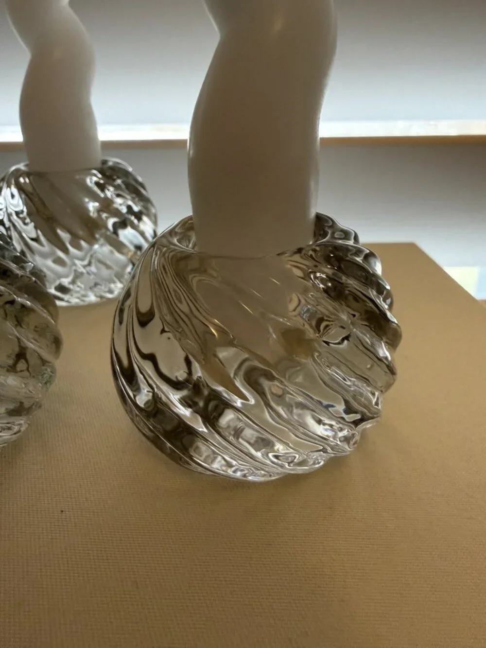 VTG Swirl Glass Ball Candle Holder Set/4